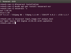 Tesseract 3.02 running on Gnome Terminal 3.8.0 (screenshot by Naga2raja)