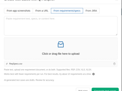 Generating test cases through AI in TestCollab