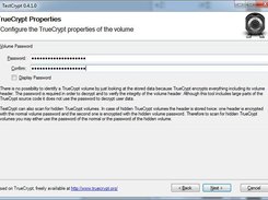 TrueCrypt Properties Configuration Screen