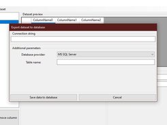 Export to database feature menu view