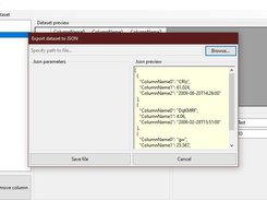 Export to JSON file menu view