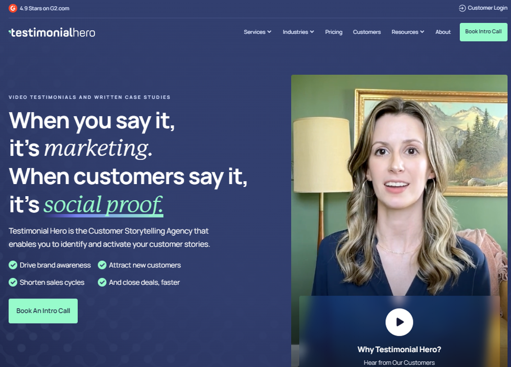 Testimonial Hero Screenshot 1