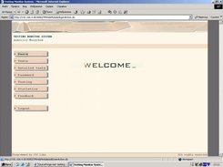 Main page of testing monitor