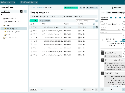 The test case list view with an open detail panel.