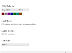 Settings window