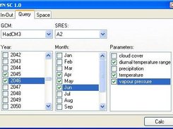 GCM, SRES, time and parameter setting