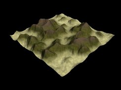 A terrain textured with the standard textures.