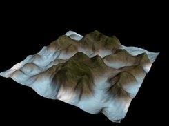 An icy terrain textured in TexGen