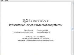 TeXPresenter showing a LaTeX slide