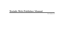 Texinfo Web Publisher Screenshot 1