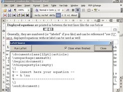 LaTeX equation as "dysplayed math"