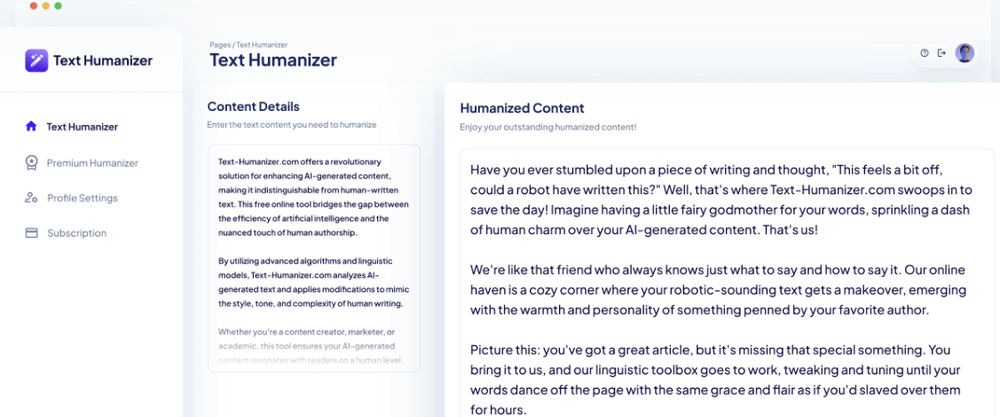 Text Humanizer Screenshot 1