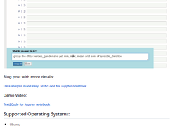 Text2Code for Jupyter notebook Screenshot 1