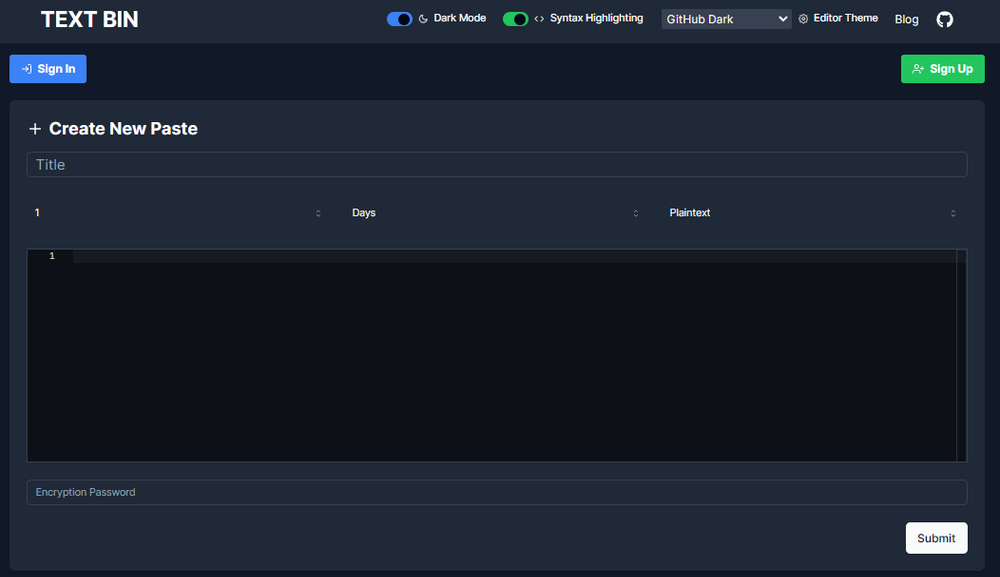 TextBin Screenshot 1