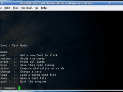 The opening screen with help menu.
