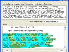 A screen shot of the basic RegEx validator.