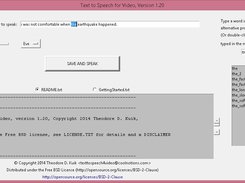 Text To Speech for Video, Version 1.2 Screenshot