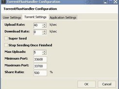 The TorrentFluxHandler configuration window.