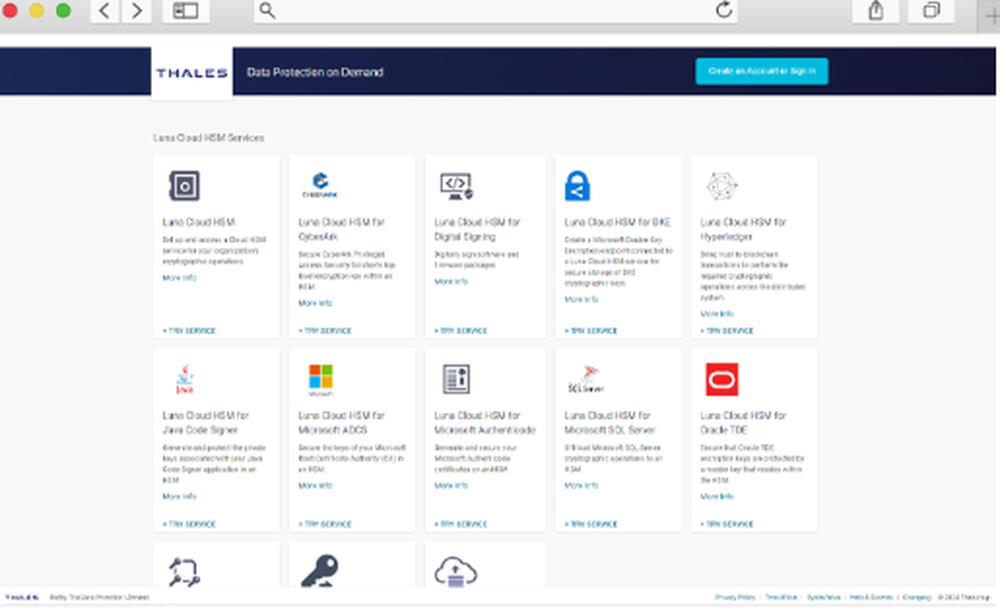 Thales Data Protection on Demand Screenshot 1