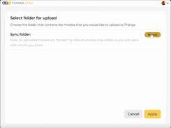 Select a folder to automatically be uploaded to Thangs for Unlimited Free Model Storage