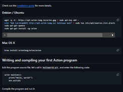 The Acton programming language Screen Grabs 1