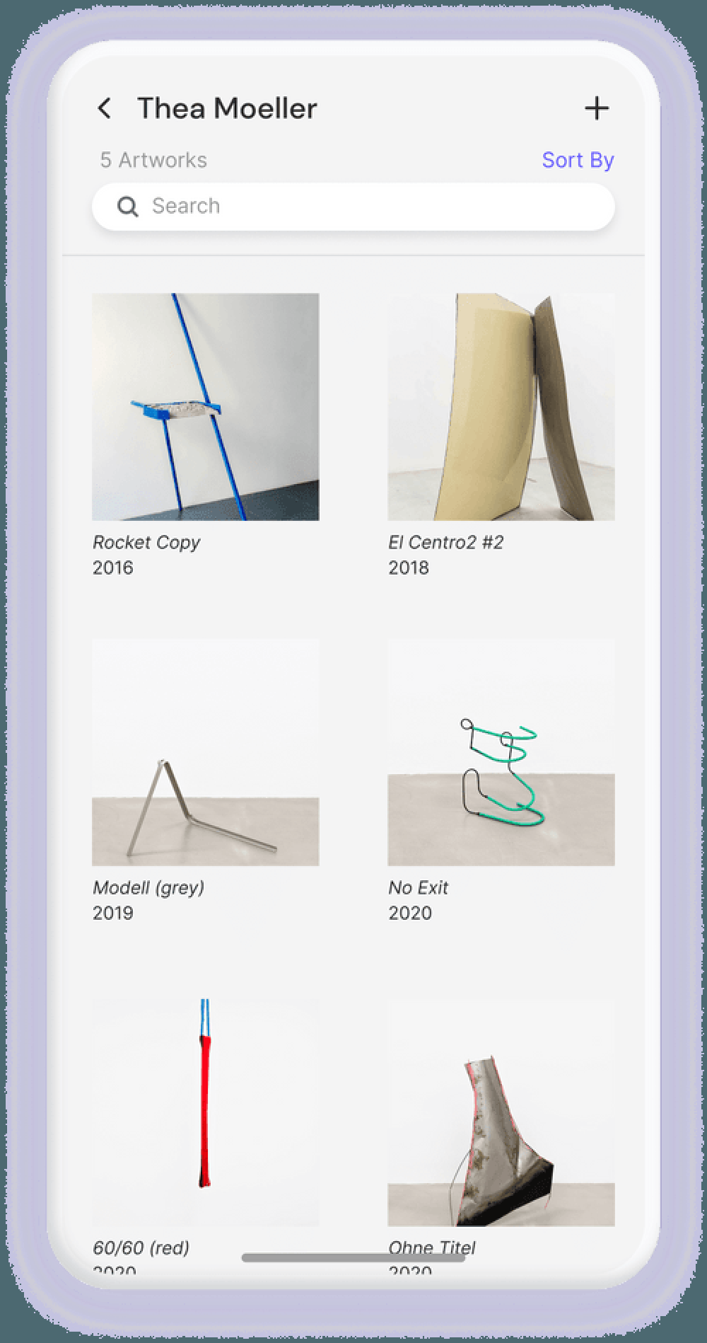 Mobile app view.