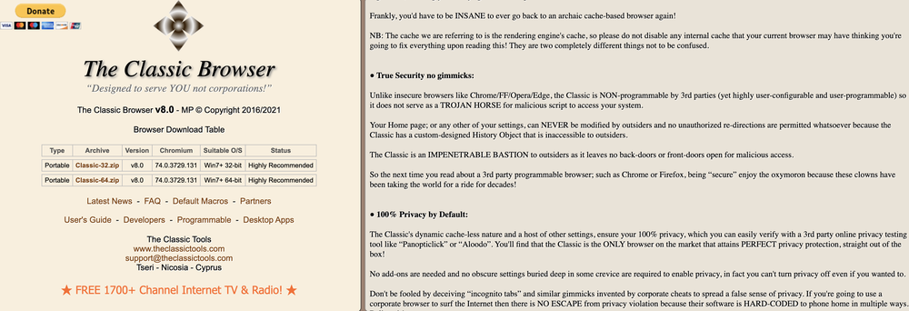 The Classic Browser Screenshot 1