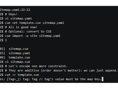 The CUE Data Constraint Language Screenshot 1