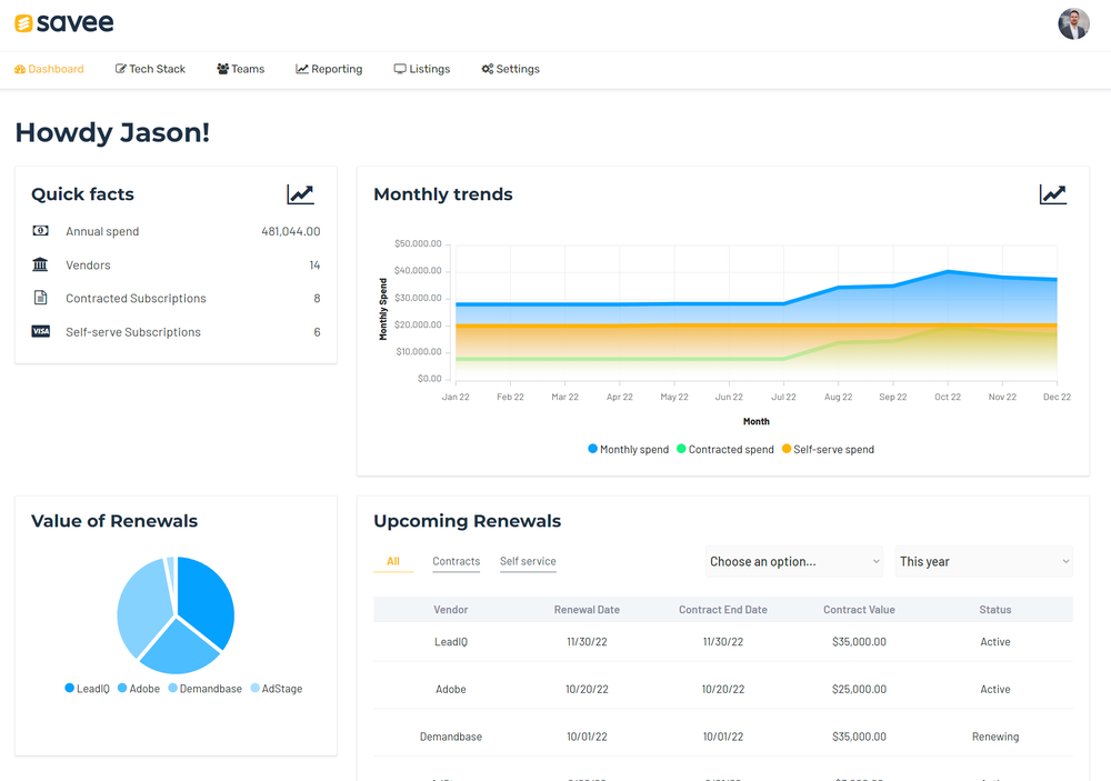 Savee Dashboard