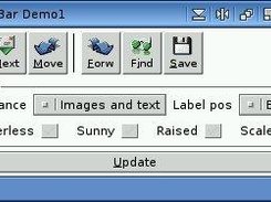 TheBar-Demo showing an example Toolbar in a window...