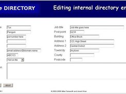 Editing page for entering contact details