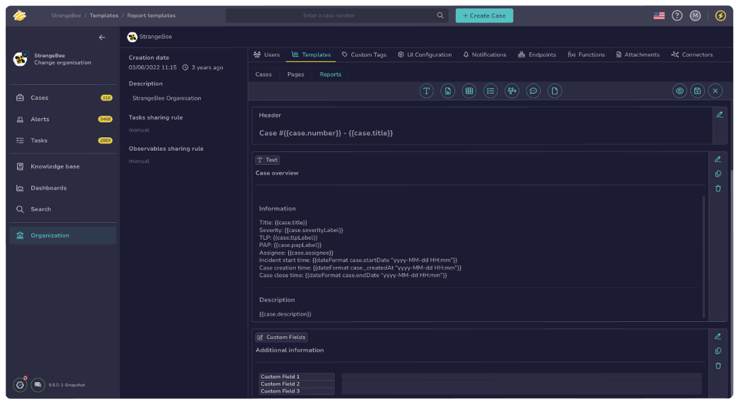 Case & report templates