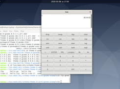 A calculator application using Theme-D-Gnome