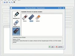 The model selection dialog