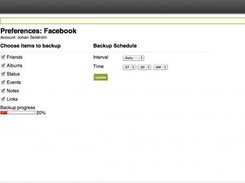 Setting the preferences for the backup of my Facebook Graph