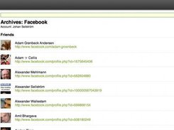 List of Contacts imported from Facebook.