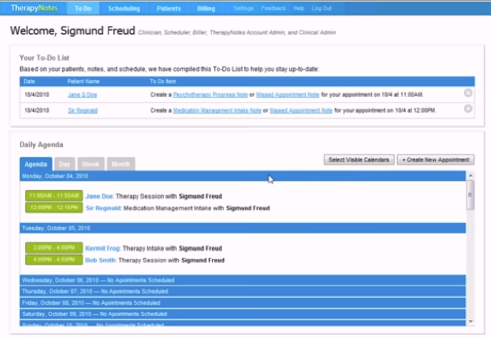 TherapyNotes-Dashboard