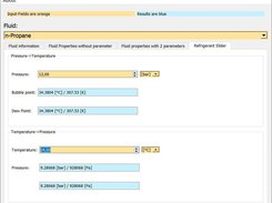 ThermoDat showing dew point and bubble point