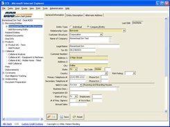 Production Application in IE - Shows Various Components