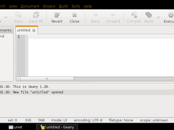 Using the default text editor (geany). Alterntaives include vim and nano.