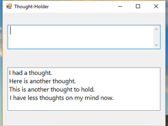 Thought-holder, holding a list of thoughts.