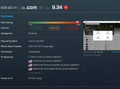 threatYeti by alphaMountain shows the risk of any website, domain or IP address.