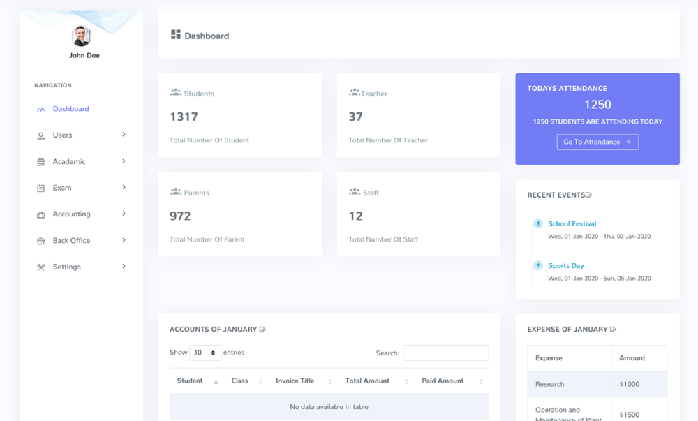 360 School Management System Screenshot 1