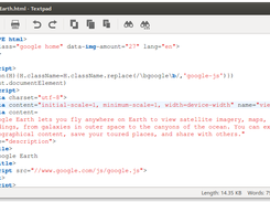 Textpad editing a HTML file in Ubuntu 13.10.