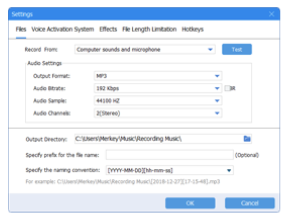 ThunderSoft Audio Recorder Screenshot 1