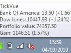 TickVue minimized to th system tray.