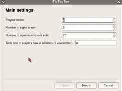 Main settings for new game.
