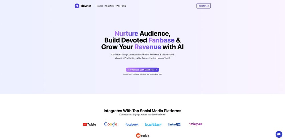 Tidyrise - Nurture Audience, Build Devoted Fanbase & Grow Your Revenue