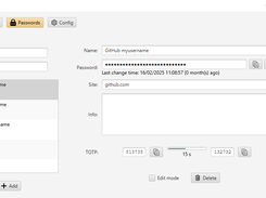 Example of passwords stored in TigerSafe