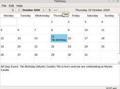tikidairy -talking diary for Linux